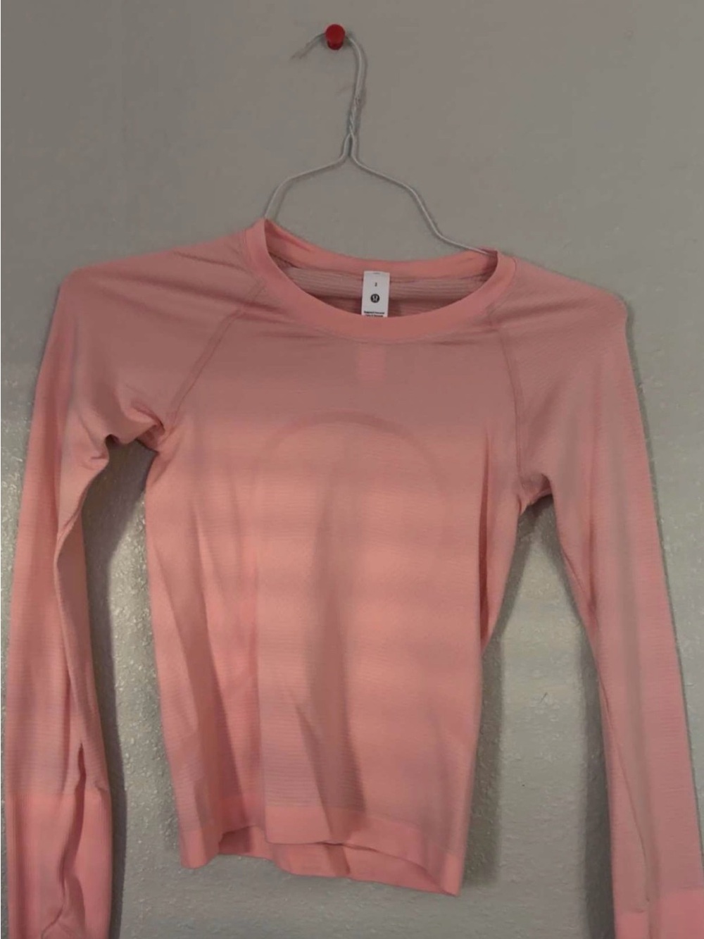 lululemon athletica Light Pink Long Sleeve Crew Top